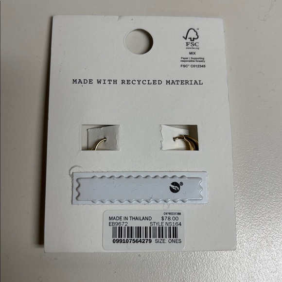 NWT Madewell 14K Gold Over Sterling Silver Earrings on card - Picture 4 of 5